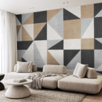 Fototapeten Geometrisches Muster mit neutralen Tönen.