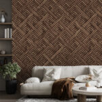 Fototapeten Geometrische gewebte Textur in Braun
