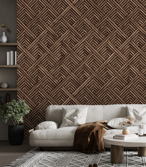 Geometrische gewebte Textur in Braun Fototapeten Geometrische gewebte Textur in Braun