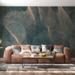 Fototapeten Abstrakte Wellen tanzen durch die Dunkelheit