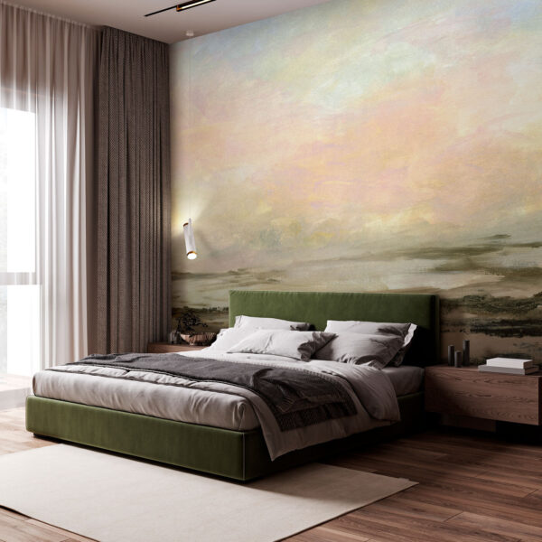 Abstrakte Landschaft mit weichen Pastelltönen Fototapeten Abstrakte Landschaft mit weichen Pastelltönen