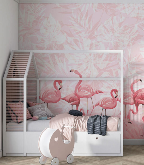 Gruppe von rosa Flamingos Fototapeten Gruppe von rosa Flamingos