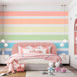 Fototapeten Pastellfarbene Regenbogenstreifen in Harmonie