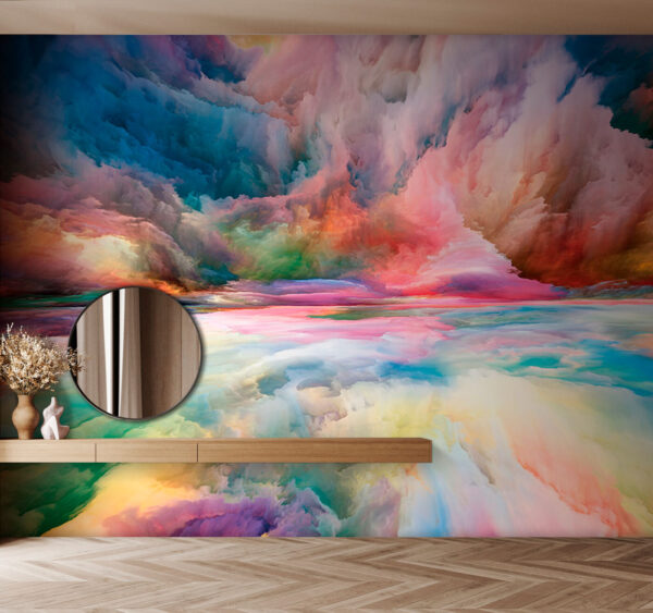 Bunte Wolkenformation am Himmel Fototapeten Bunte Wolkenformation am Himmel