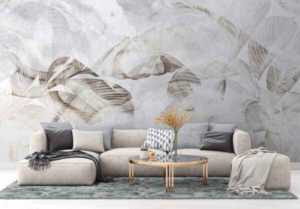 Fototapeten Abstrakte Blätter mit sanften Schattierungen