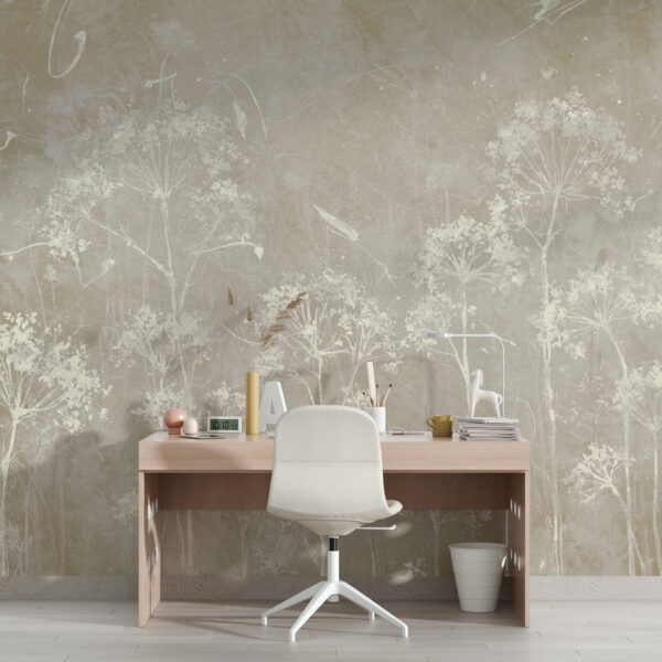 Fototapeten Fototapeten Zartes florales Muster auf strukturiertem Hintergrund (Artikelnummer: u96551v2)