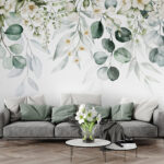 Fototapeten Elegantes Laub- und Blumenarrangement