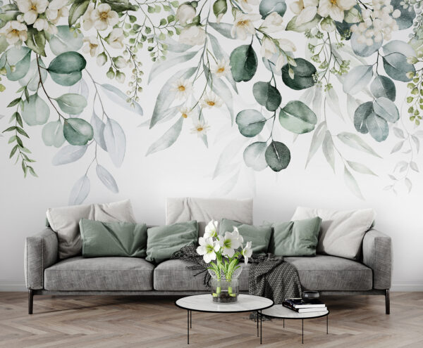 Elegantes Laub- und Blumenarrangement Fototapeten Elegantes Laub- und Blumenarrangement