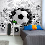 Fototapeten Schwarzer und weißer Fußball