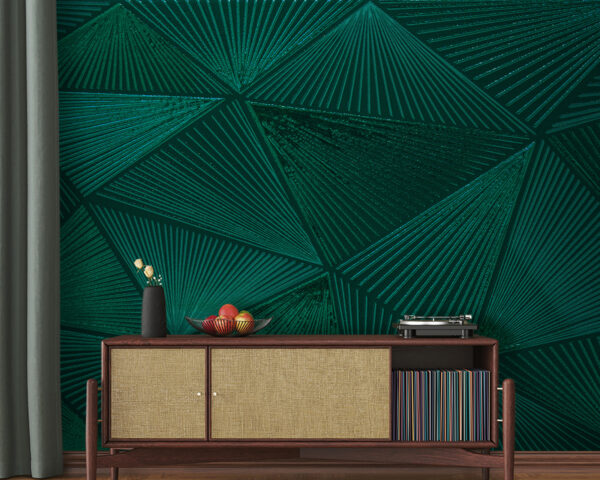 Grünes Mosaik mit geometrischen Mustern Fototapeten Grünes Mosaik mit geometrischen Mustern