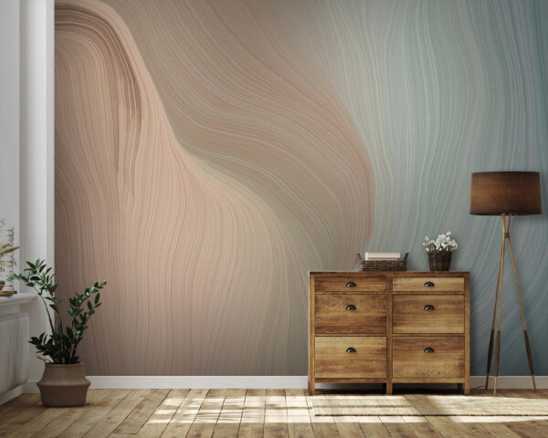 Fototapeten Abstraktes pastellfarbenes Wellenmuster