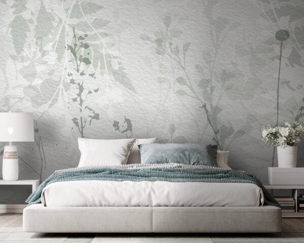 Fototapeten Elegante Blätter auf strukturiertem Hintergrund