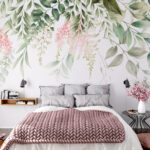 Fototapeten Elegantes Blumendesign in Pastelltönen