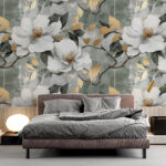 Fototapeten Zarte Blumen mit künstlerischem Flair