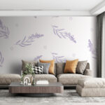 Fototapeten Muster aus violetten Blumen