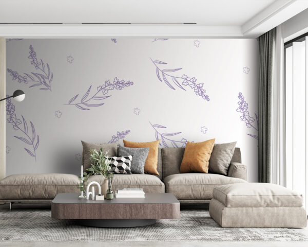 Muster aus violetten Blumen Fototapeten Muster aus violetten Blumen