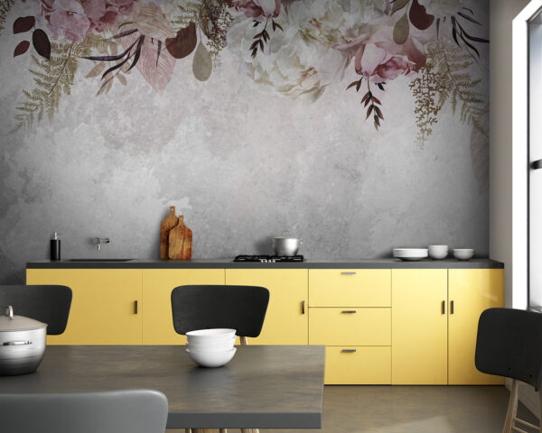 Florale Eleganz auf strukturiertem Hintergrund Fototapeten Florale Eleganz auf strukturiertem Hintergrund