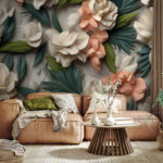 Fototapeten Florales Design mit komplizierten Details.