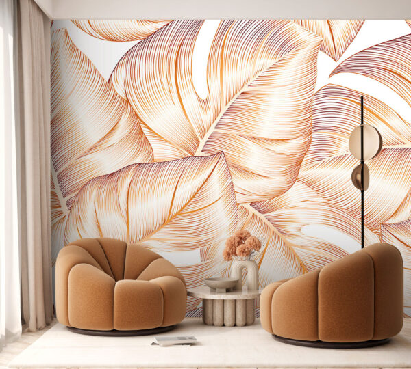 Elegantes Design mit tropischem Blattmuster Fototapeten Elegantes Design mit tropischem Blattmuster