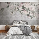Fototapeten Vintage floral Spitze und Rosen Design