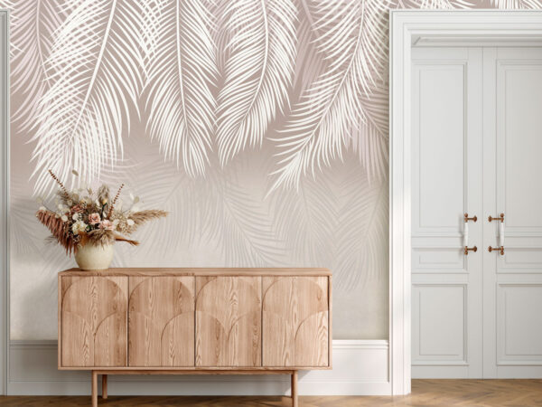 Elegantes Design mit Palmenblattmuster Fototapeten Elegantes Design mit Palmenblattmuster