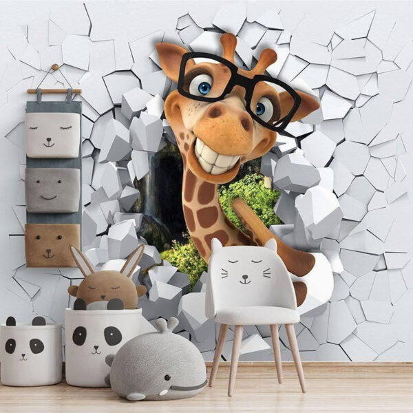 Giraffe mit Brille Fototapeten Giraffe mit Brille