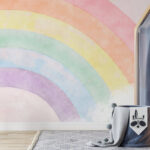 Fototapeten Regenbogen mit Wolken im Hintergrund