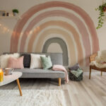 Fototapeten Weiße Wand mit rosa Farbe