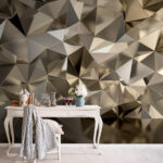 Fototapeten Geometrisches metallisches abstraktes Musterdesign.