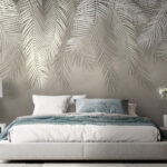 Fototapeten Tropische Blätter in sanften Farbtönen