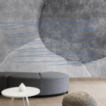 Fototapeten Abstraktes Design mit blauen Linien