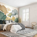 Fototapeten Elegante Blätter in künstlerischem Design