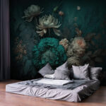 Fototapeten Florales Kunstwerk mit zarten Blütenblättern.