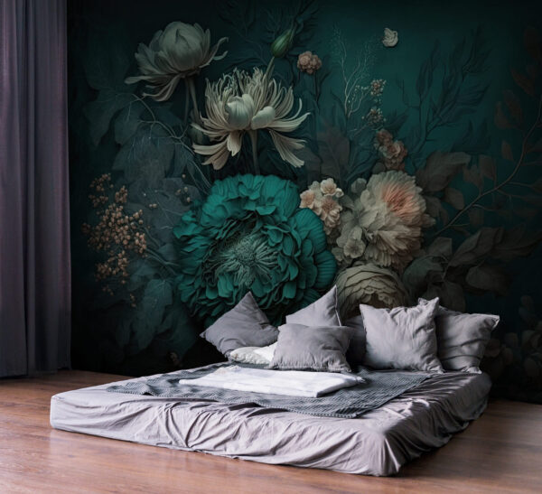 Florales Kunstwerk mit zarten Blütenblättern Fototapeten Florales Kunstwerk mit zarten Blütenblättern