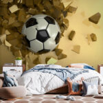 Fototapeten Schwarzer und weißer Fußball