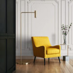 Fototapeten Elegante weiße Wand mit verschnörkeltem Design.