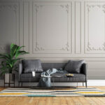 Fototapeten Weiße Wand mit Leiste