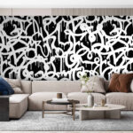 Fototapeten Schwarz-weißes Graffiti