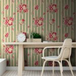 Fototapeten Tapete mit Blumen darauf