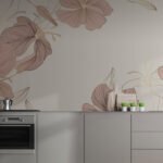 Fototapeten Zartes florales Liniendesign
