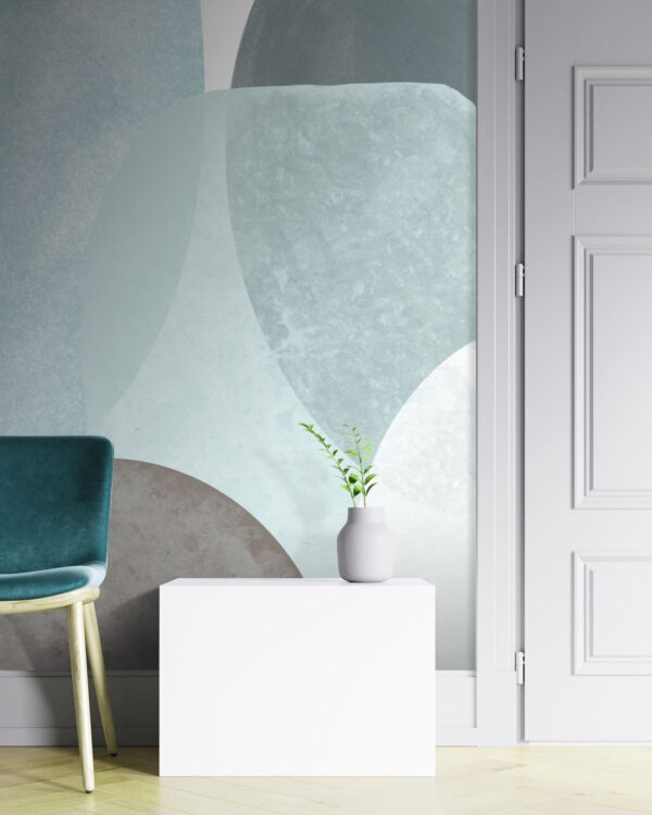 Abstraktes, pastellfarbenes Design mit überlappenden Formen Fototapeten Abstraktes, pastellfarbenes Design mit überlappenden Formen
