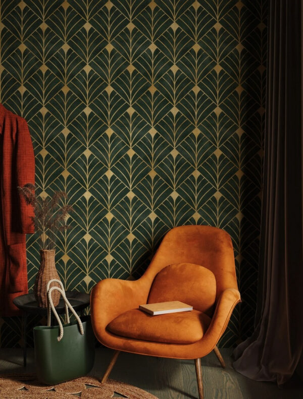Elegantes geometrisches Blattmuster Fototapeten Elegantes geometrisches Blattmuster