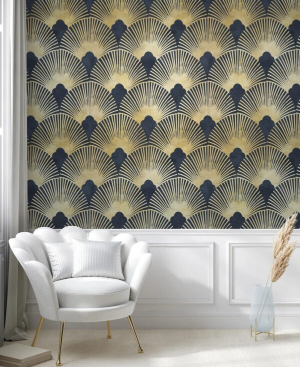 Fächermuster im Art-Deco-Stil Fototapeten Fächermuster im Art-Deco-Stil