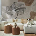 Fototapeten Elegantes florales Liniendesign