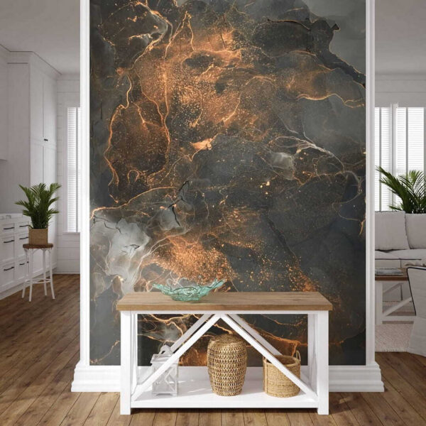 Abstrakte Kunst mit metallischen Akzenten Fototapeten Abstrakte Kunst mit metallischen Akzenten