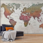 Fototapeten Karte von Australien mit schwarzem Text