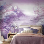 Fototapeten Zeichnung von Federn am Himmel