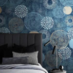 Fototapeten Blaues und weißes Kreisdesign
