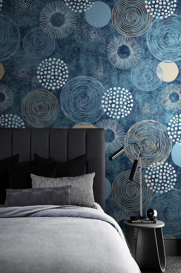 Blaues und weißes Kreisdesign Fototapeten Blaues und weißes Kreisdesign