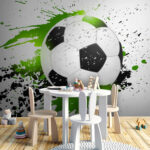 Fototapeten Fußball mit künstlerischen Spritzern.